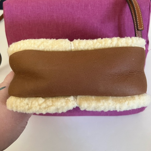 Tory Burch Perry Bombe Shearling Mini Bag in Classic Cuoio - Picture 8 of 13